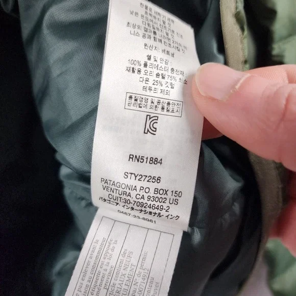 Patagonia Down Snap-T Pullover Jacket Large Regular Olive Green 27256 Insulated - Picture 6 of 10
